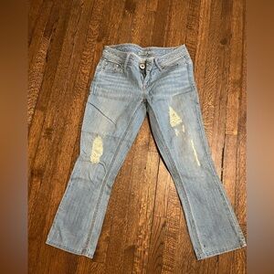 Guess Vintage Y2K low Rise Light Blue Women's Distressed Capri Jeans